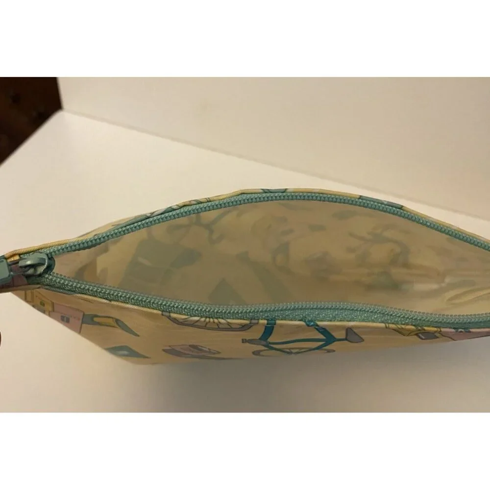 Clinique Vtg 1980's Cosmetics Makeup Zipper Closure Bag Sports Golf Biking Ski